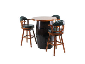 barrel-dining-table,metal -strip-dining-table.