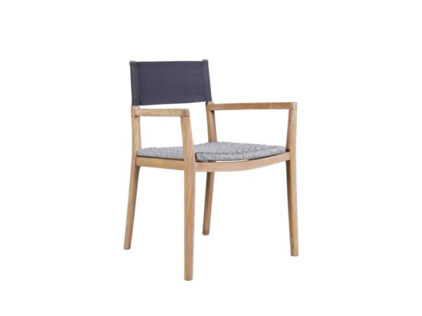 Outdoor-Modern-Dining-Chair,Teak-wood and Olefin-Dining-Chair,Restaurant-Dining-Chair