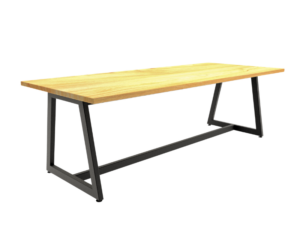 Solid wood top and a mild steel base, the Kaizen Dining Table seamlessly merges the warmth and beauty of wood