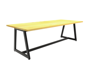stylish and contemporary designed to enhance any dining area. It features a solid wood top and a mild steel base.