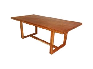 The image depicts a Havana dining table, showcasing its elegant design and craftsmanship. The table features a sturdy wooden construction with a rich, dark finish. The rectangular tabletop is spacious, providing ample room for dining and entertaining. The table is complemented by sleek, tapered legs that add a touch of sophistication. The overall aesthetic is contemporary and stylish, making it a perfect addition to any dining room or kitchen area